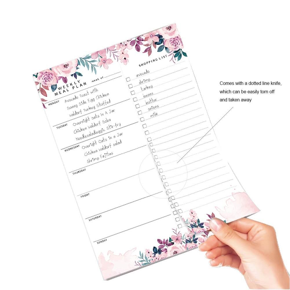 Hanging Food/Menu Organizer Notepad with Magnets 60 Sheets Meal Planner for fridge Magnetic Meal Planner and Grocery List