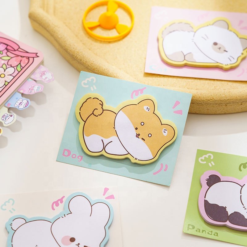 Back to school stationery gifts cartoon animal shape cute sticky note for children