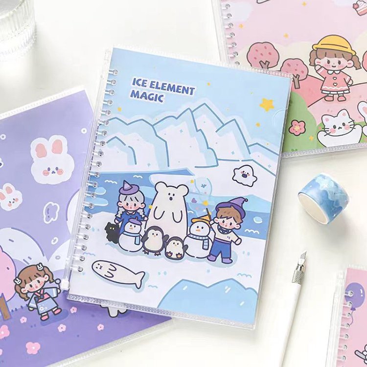 Custom Popular High Quality Students Design Refillable Plain Notebook Bound Spiral Release Paper Notebook