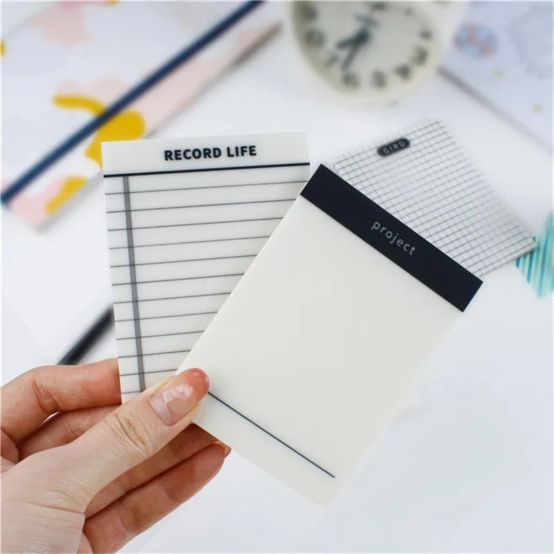 50 Sheets Transparent Waterproof Sticky Note Pads Notepads for School Stationery Office Supplies term begins