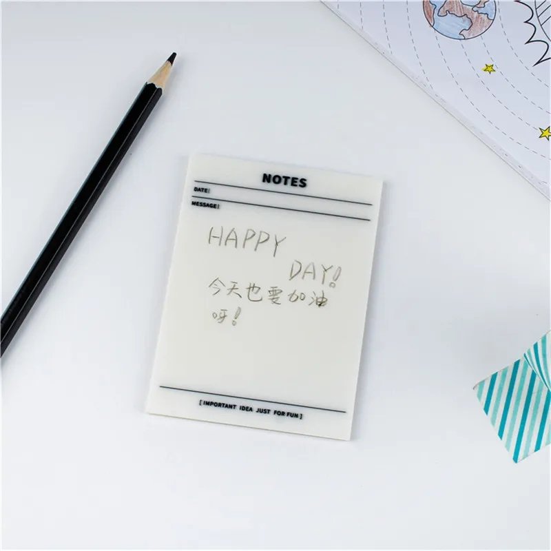 50 Sheets Transparent Waterproof Sticky Note Pads Notepads for School Stationery Office Supplies term begins