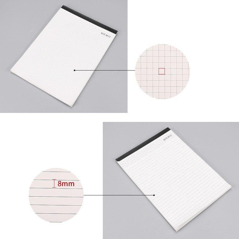 Hot selling memo pad notes B5 grid and lined 100g pages paper notepad