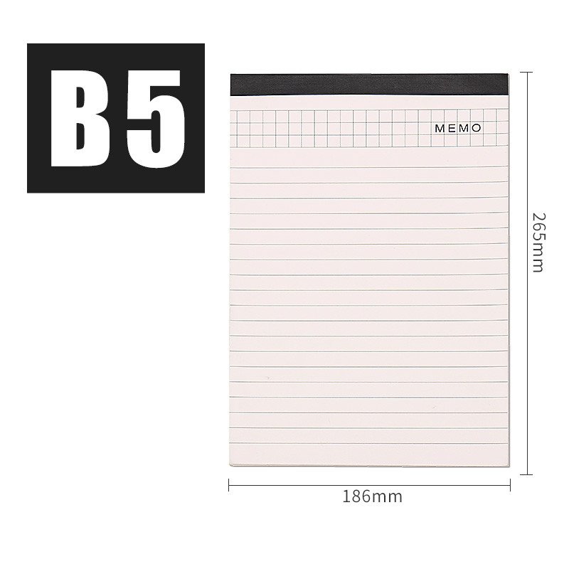 Hot selling memo pad notes B5 grid and lined 100g pages paper notepad