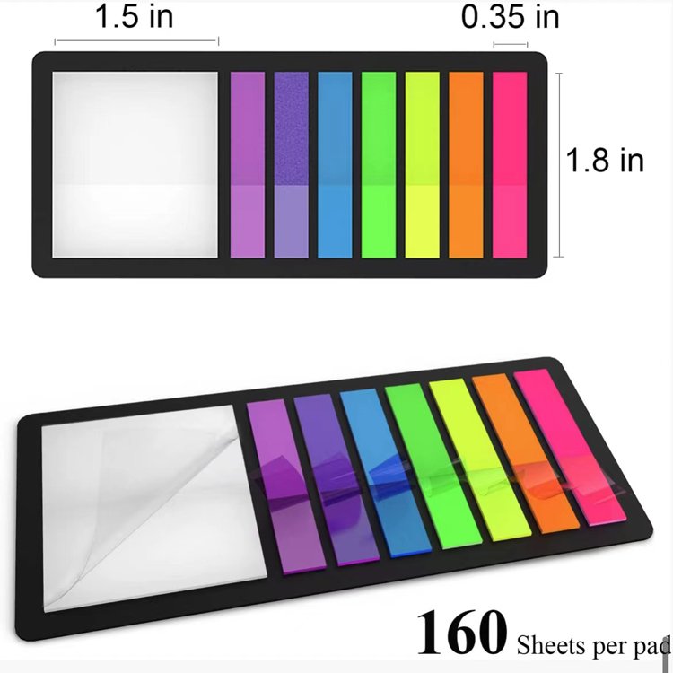 Index tabs Thin multi colors index tabs transparent self-stick index tabs easy to post for Home Officestationery sticky note