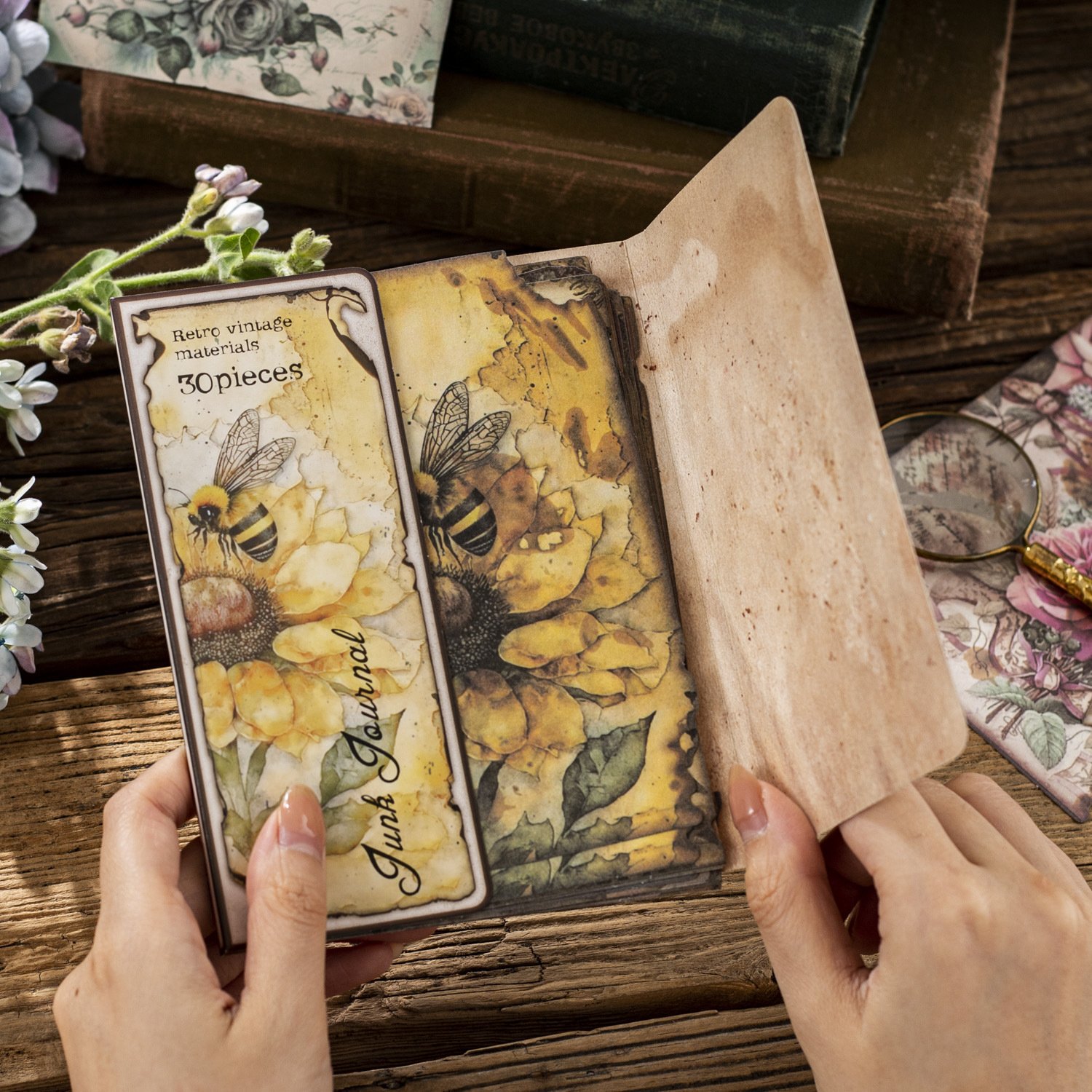 30 Pieces Per Pack Material Paper Lost Garden Series Art Collage Journal Material 6 Choices