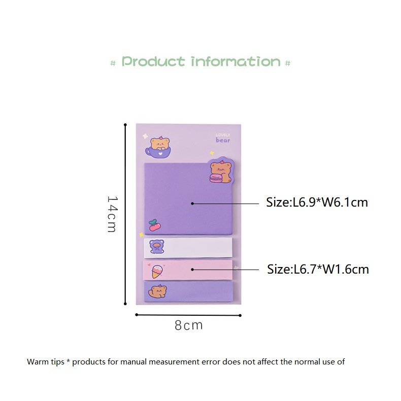 Kawaii Custom Office School Stationery Adhesive Stickers Promotional Padded Memo Note Sticky Notepad Pads Posted It Sticky Pad
