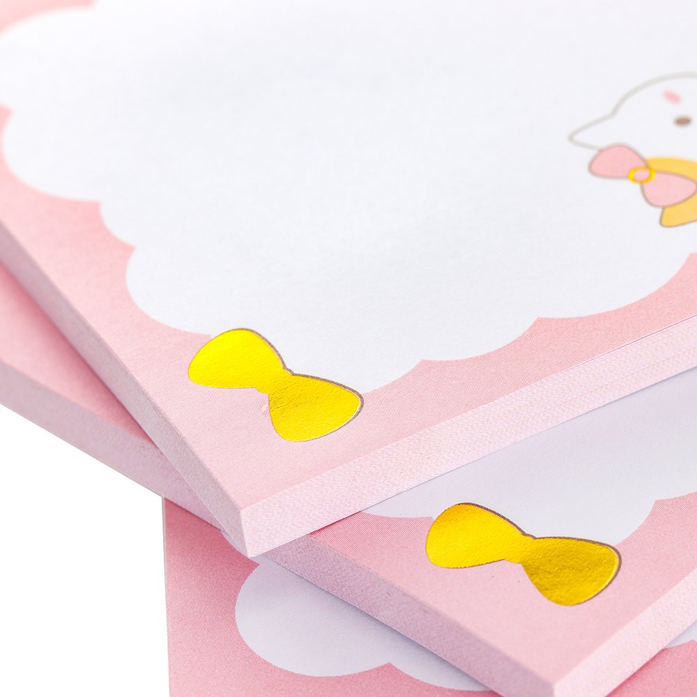 New Materials Kawaii Memopad Decoration Sticky Notes Self Adhesive Gold Foil Bow Shape Sticky Note