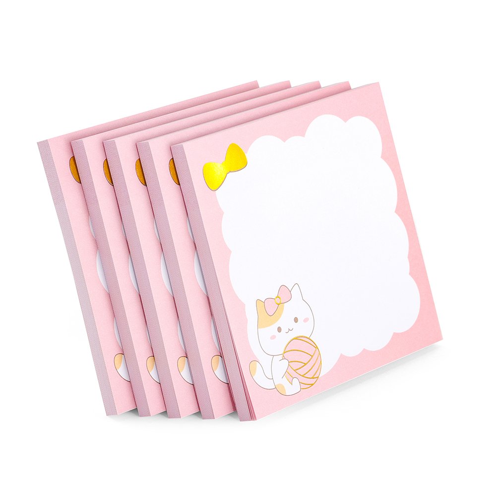 New Materials Kawaii Memopad Decoration Sticky Notes Self Adhesive Gold Foil Bow Shape Sticky Note