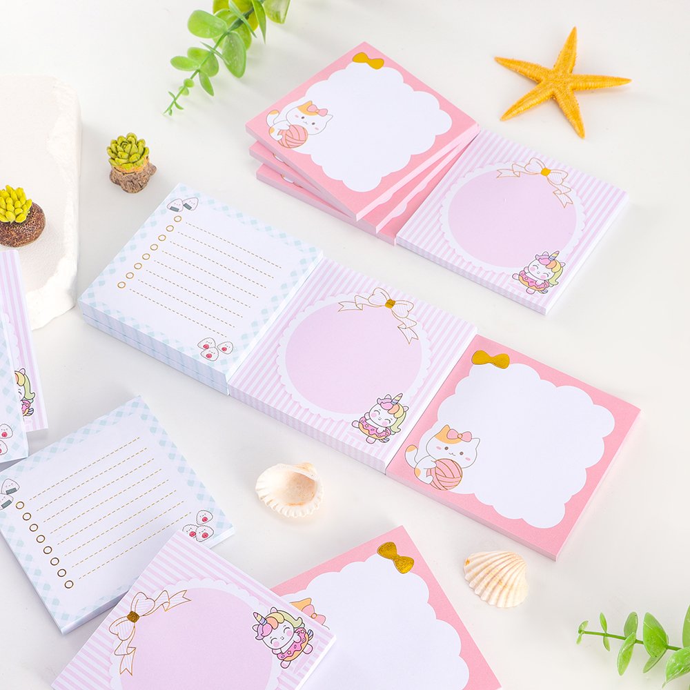New Materials Kawaii Memopad Decoration Sticky Notes Self Adhesive Gold Foil Bow Shape Sticky Note