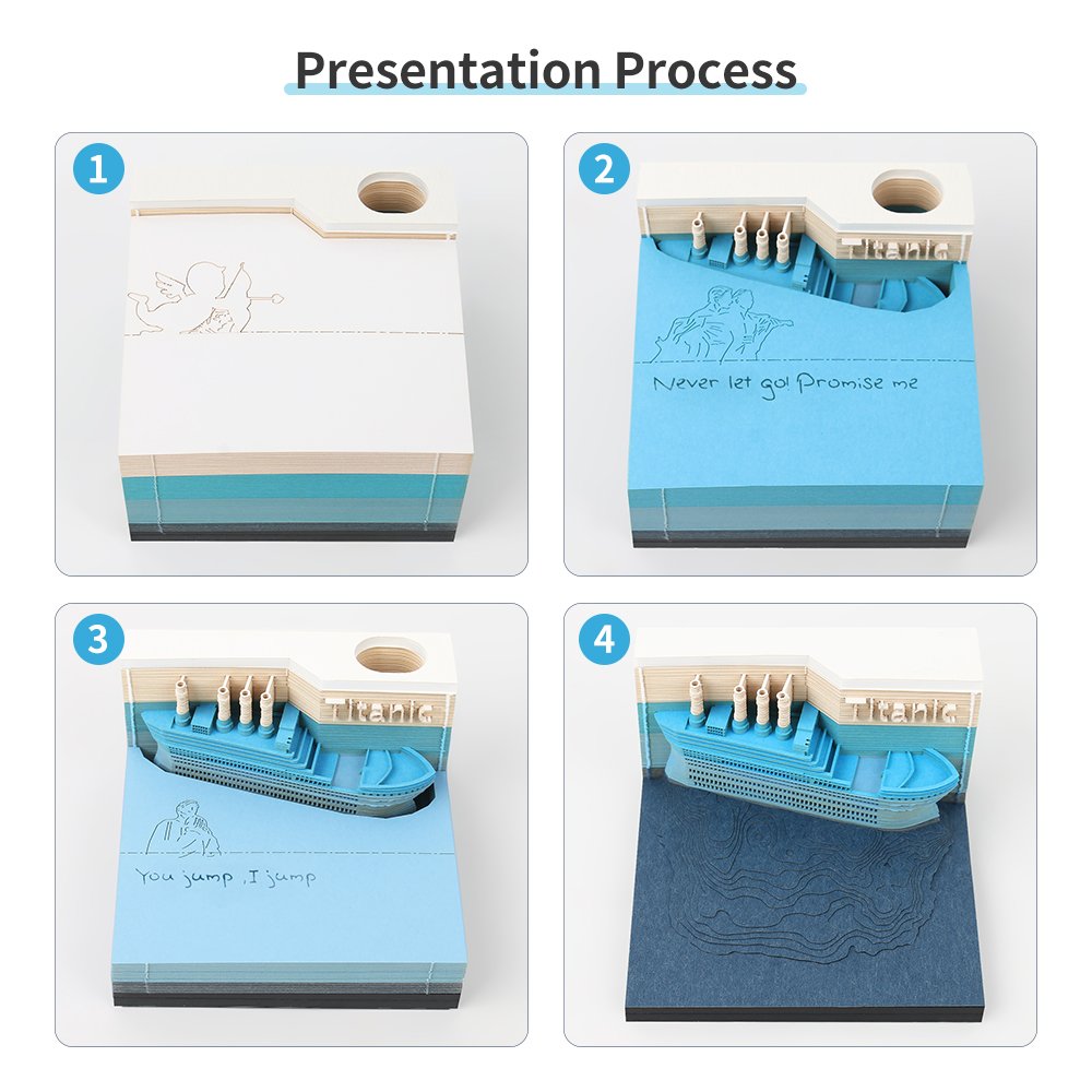 Custom Design Originality 3D Sticky Note Design Memo Pad Custom Print And Laser Cut 3D Memo Pad For Drop Shipping