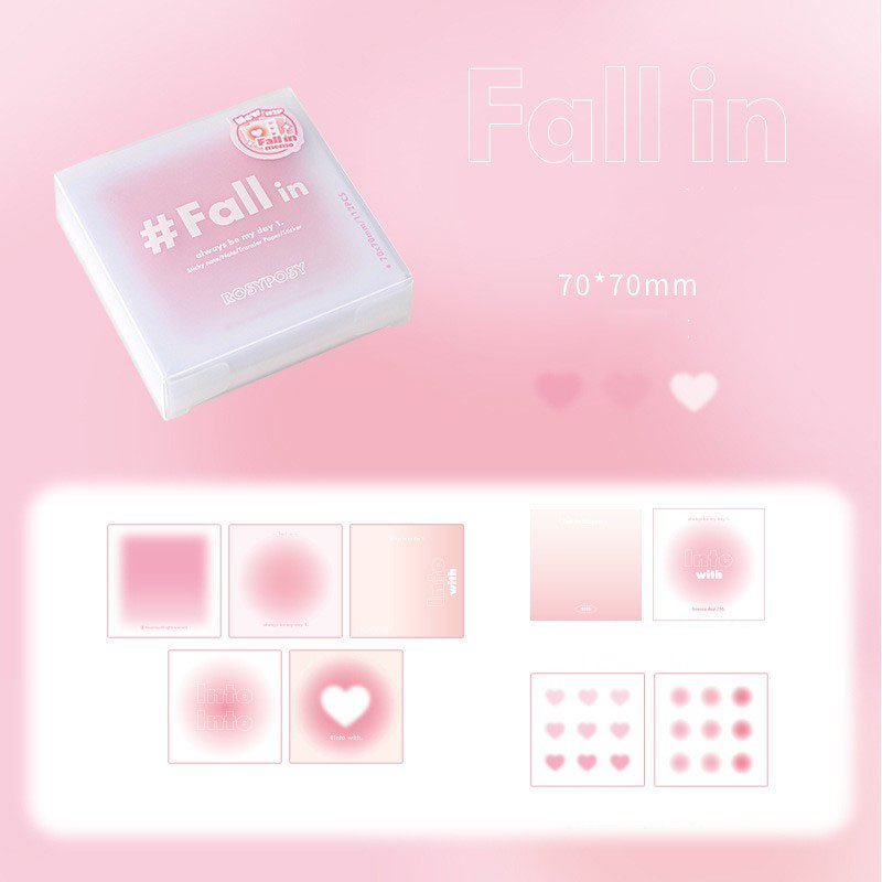 Kawaii Gradient Sticky Notes ins Gradient Sulphate paper boxed sticky Notes Fall in 4 styles of multi-functional sticky notes