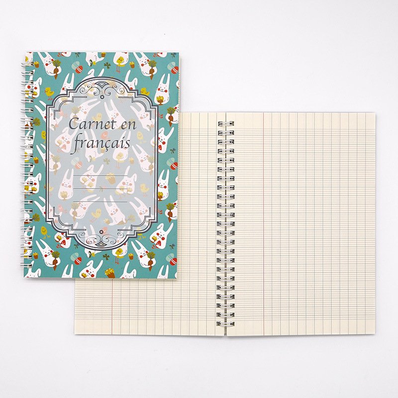 Cahier en France A5 B5 Sprial Notebook French lines Student Practice 120 Pages Copybook school supplier