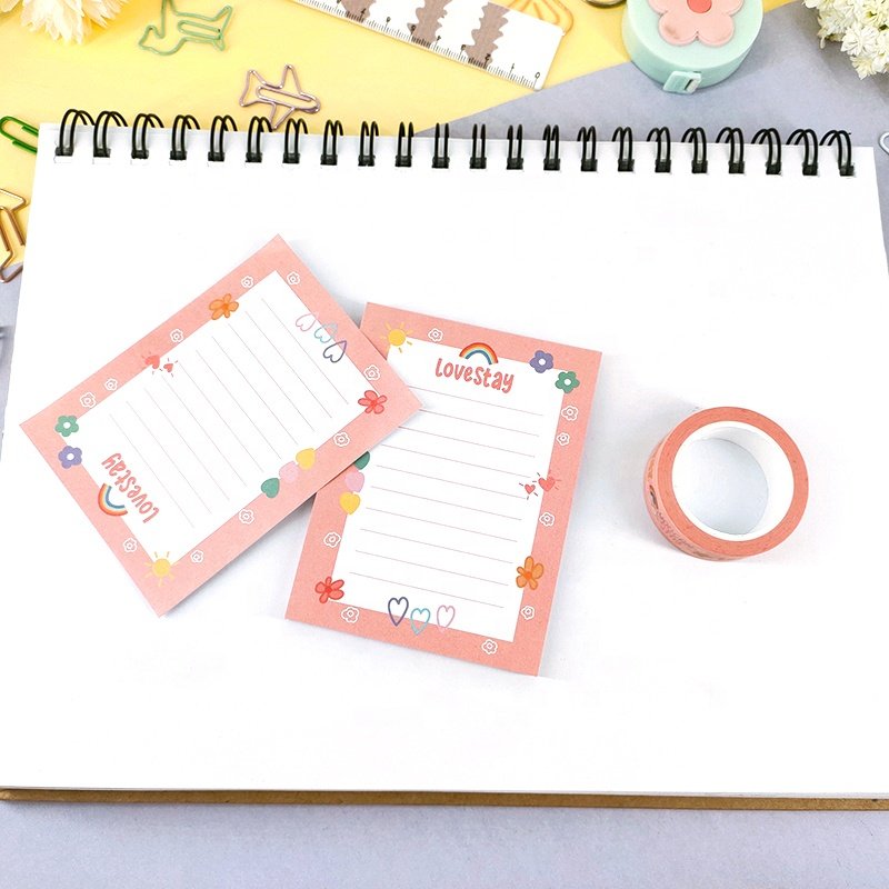 Hot selling high quality custom printed scrapbook memo pad sticky note for stationery