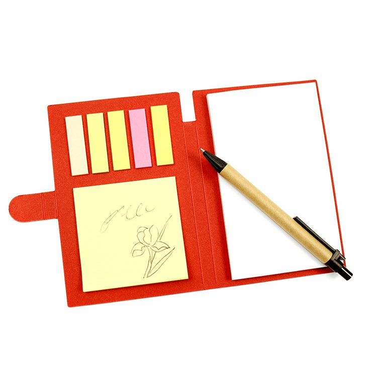 Custom Printed Portable Memo Pads Set Eco Paper Pen with Sticky Note for Notepad Use