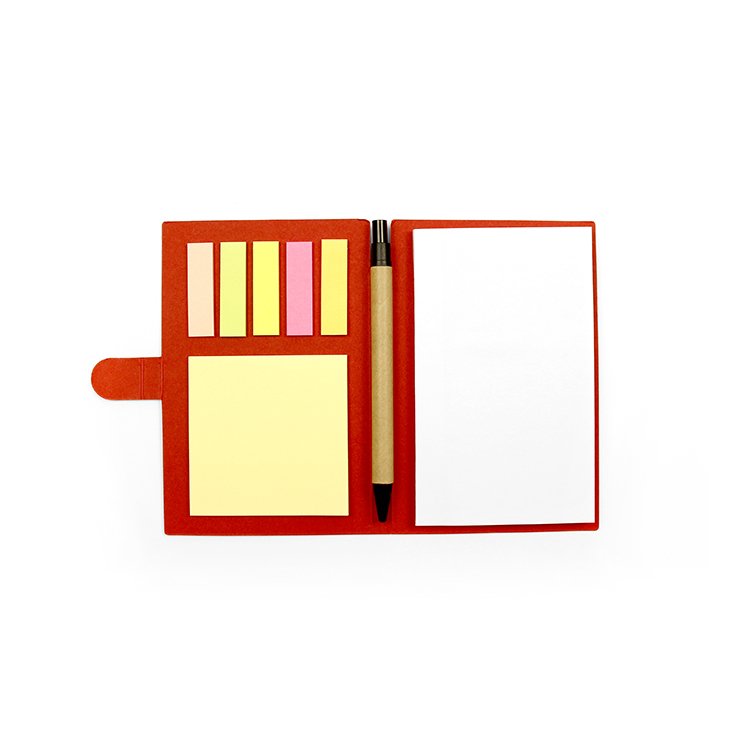 Custom Printed Portable Memo Pads Set Eco Paper Pen with Sticky Note for Notepad Use