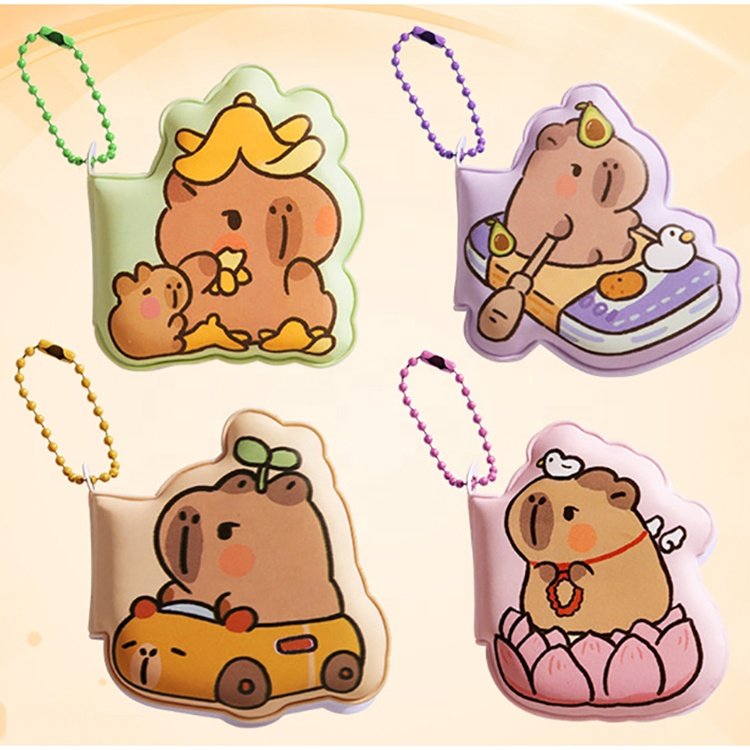 School Stationery Stickers Message Paper Kids Mini Creative Cartoon Cute Capybara Keychain Soft Sticky Notes