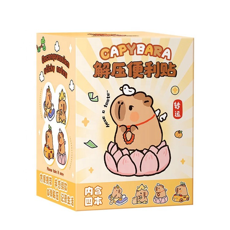 School Stationery Stickers Message Paper Kids Mini Creative Cartoon Cute Capybara Keychain Soft Sticky Notes