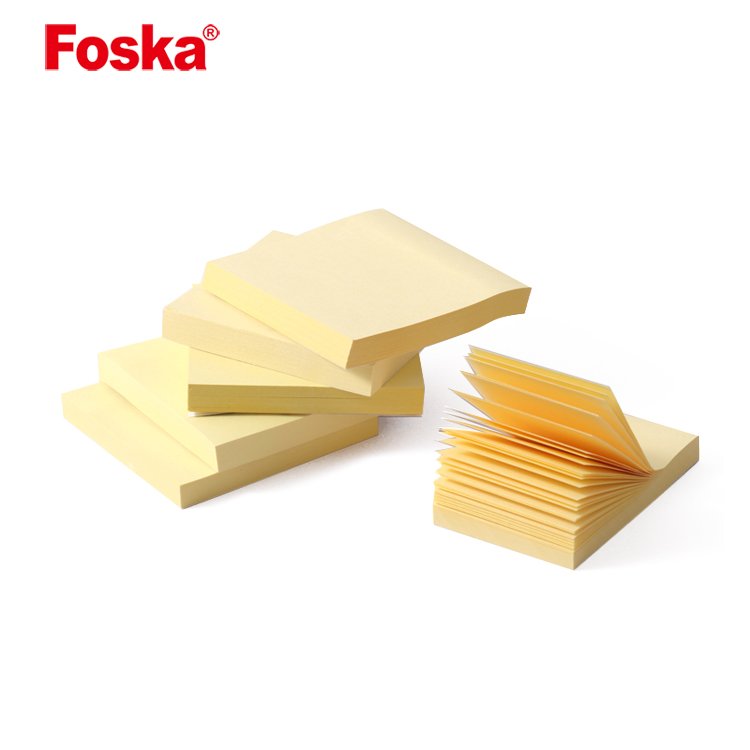 Foska Hot Sale Yellow Not Easy To Fall Off Simple Style Cut Memo Pad Paper Refrigerator Office Desk Sticky Notes Post notes