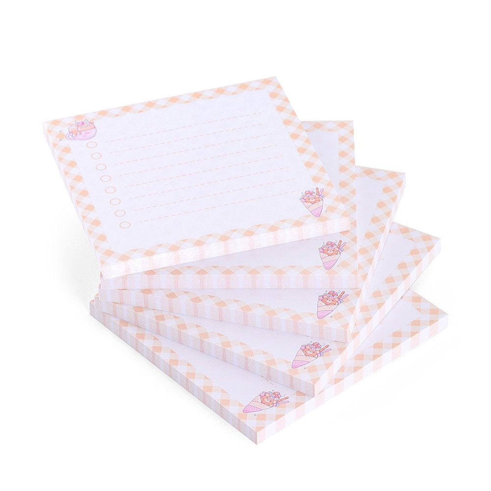 Notepads Custom Logo Printed Wholesale Customized Logo Fresh Style Memopad Card Self-Adhesive Notes Kraft Paper Sticky Notes