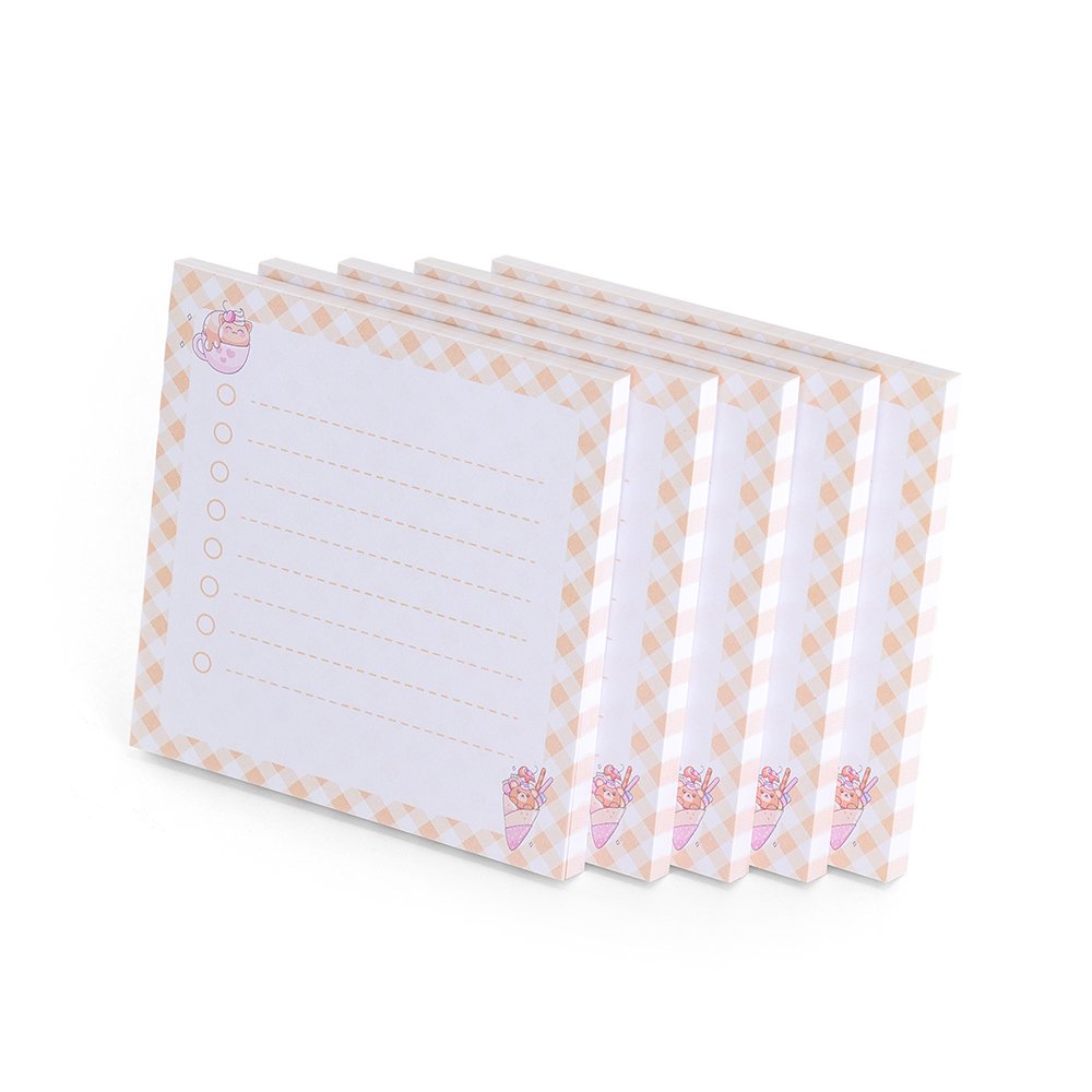 Notepads Custom Logo Printed Wholesale Customized Logo Fresh Style Memopad Card Self-Adhesive Notes Kraft Paper Sticky Notes