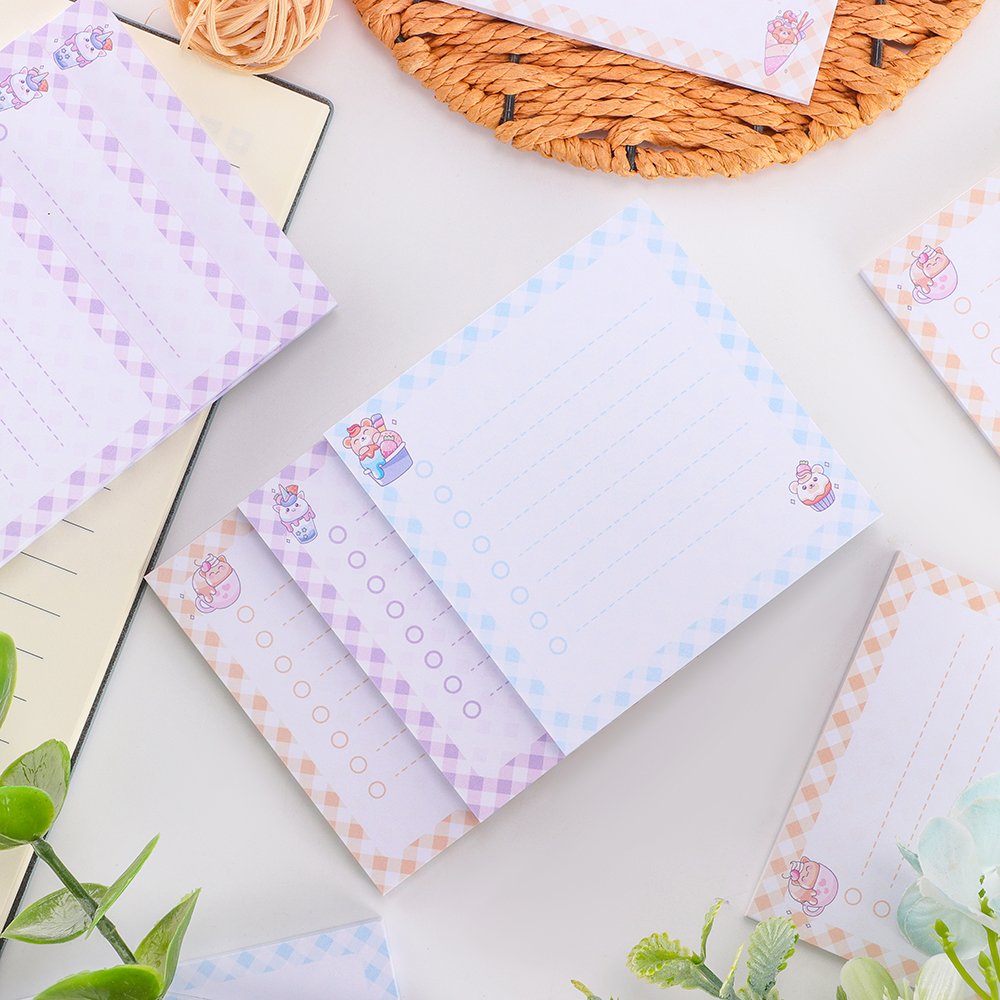 Notepads Custom Logo Printed Wholesale Customized Logo Fresh Style Memopad Card Self-Adhesive Notes Kraft Paper Sticky Notes