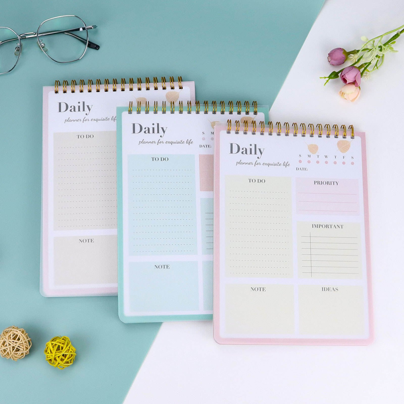 English Weekly daily planner notepad can tear non-stick memo books cute office and school stationary supplies accessories custom