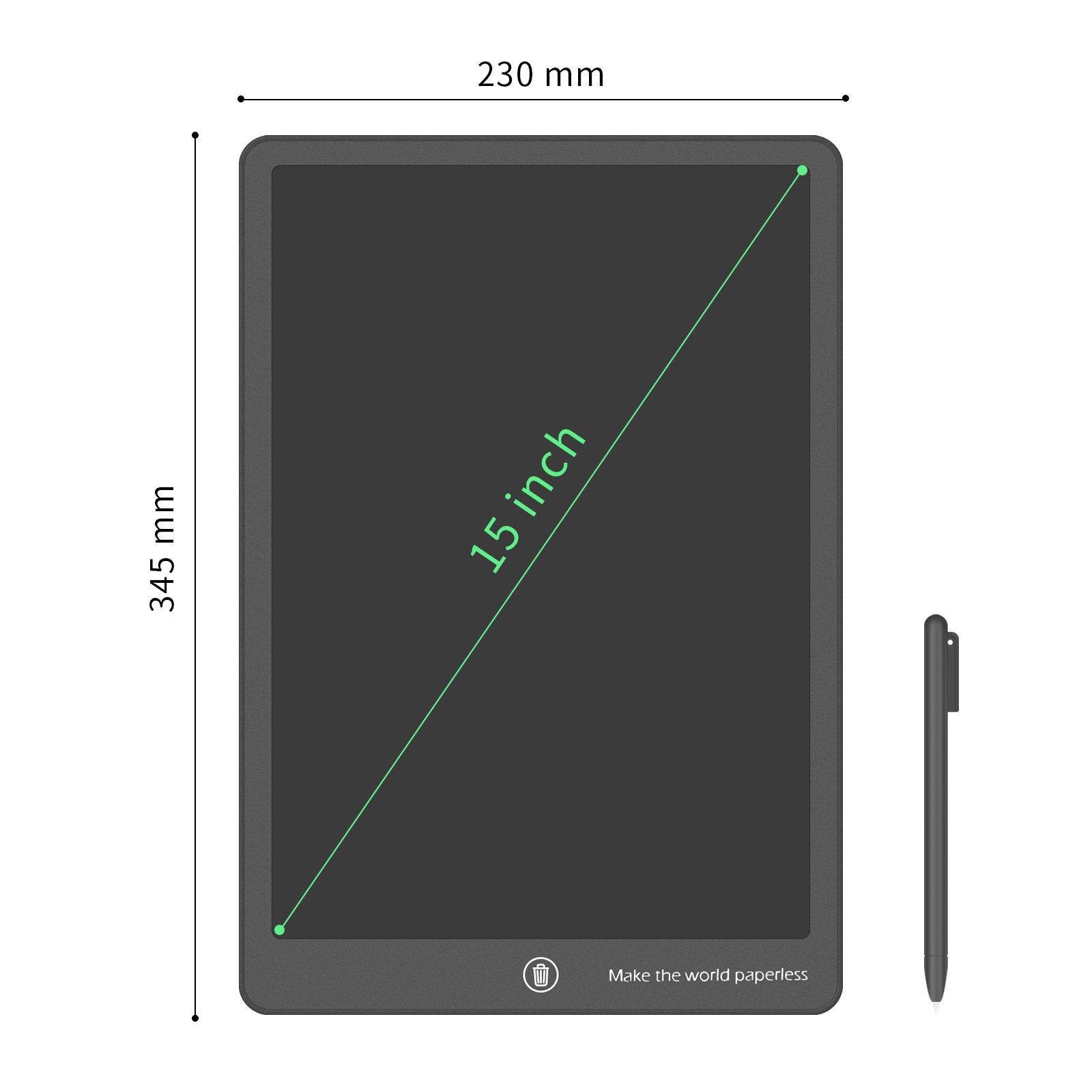 Custom 15 Inch Electronic Lcd Graphic Drawing Tablet E Ink Digital Smart Handwriting Erasable Memo Pad