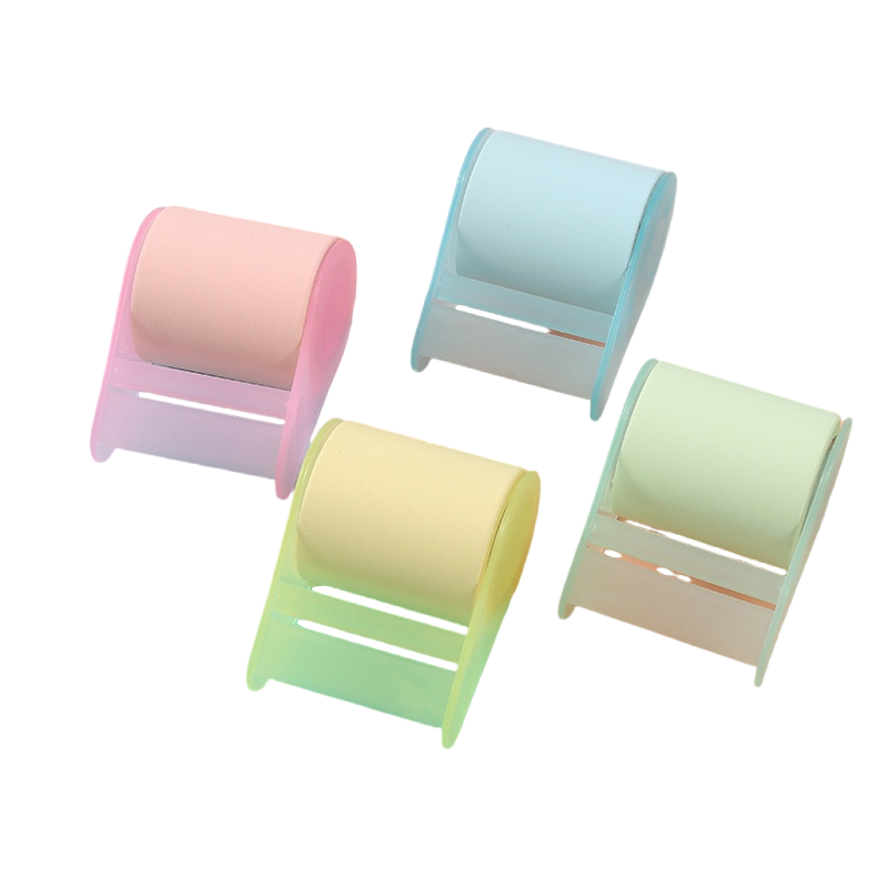 KADISI Wholesale Customizable Cover Color Logo school Sticky Note office cute Pastel color Roll paper Roll tape holder sticker