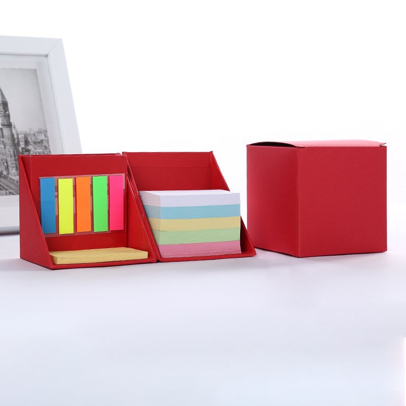 Mini Sticky Note Pad Set with Foldable Pen Holder Self-adhesive Blank Writing Papers Christmas Gift Supplies for Adults