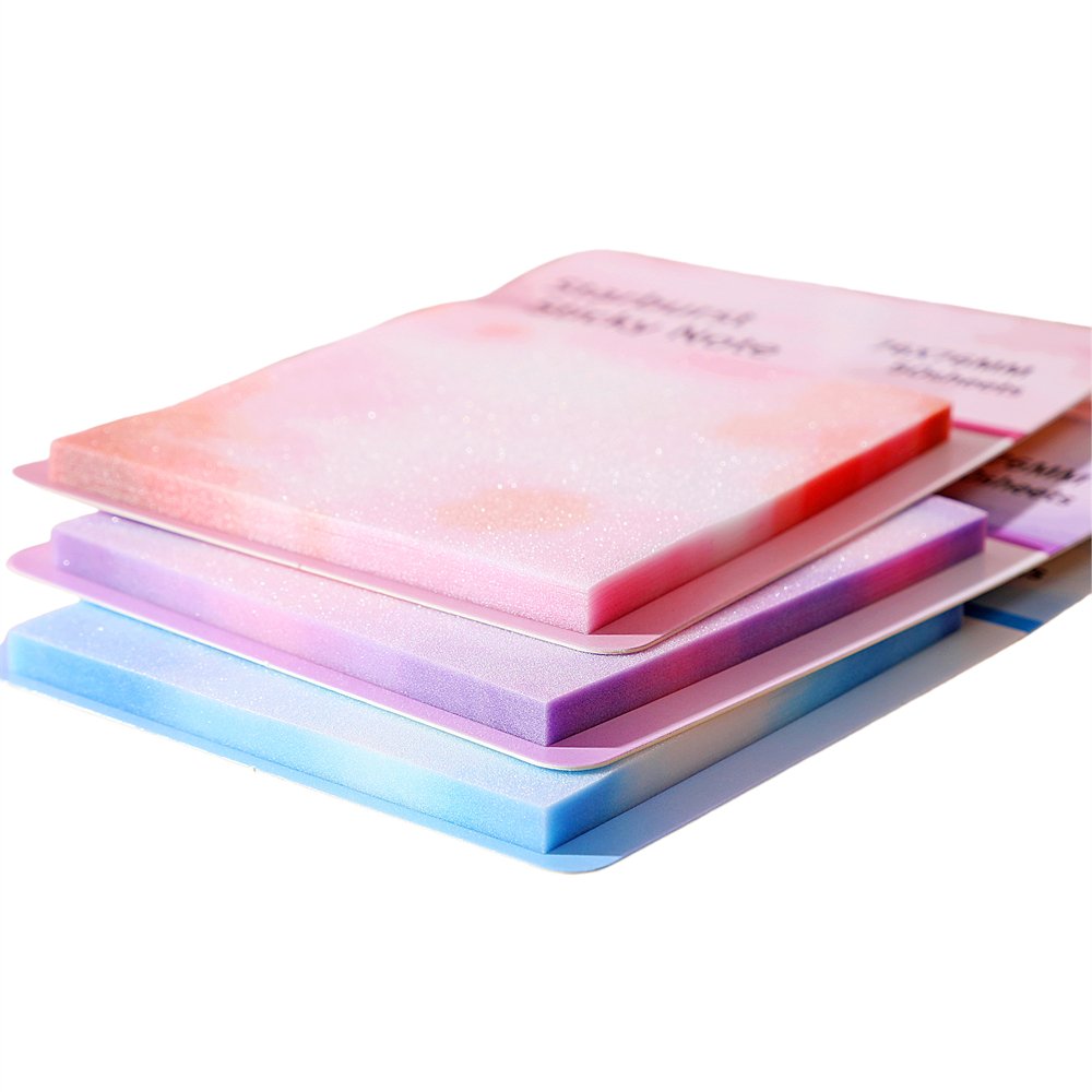 Shining Flashing 76*76mm Gradient Color Sticky Notes for Efficient Office Work and Colorful School Learning