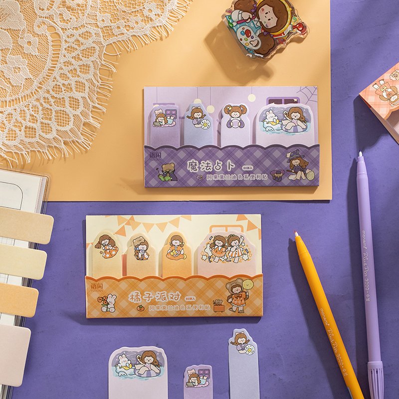 Pancake House Series Hand-Painted sticky notes Morandi Color Sticky NotesCute Journal Message Note Sticker 6 Models