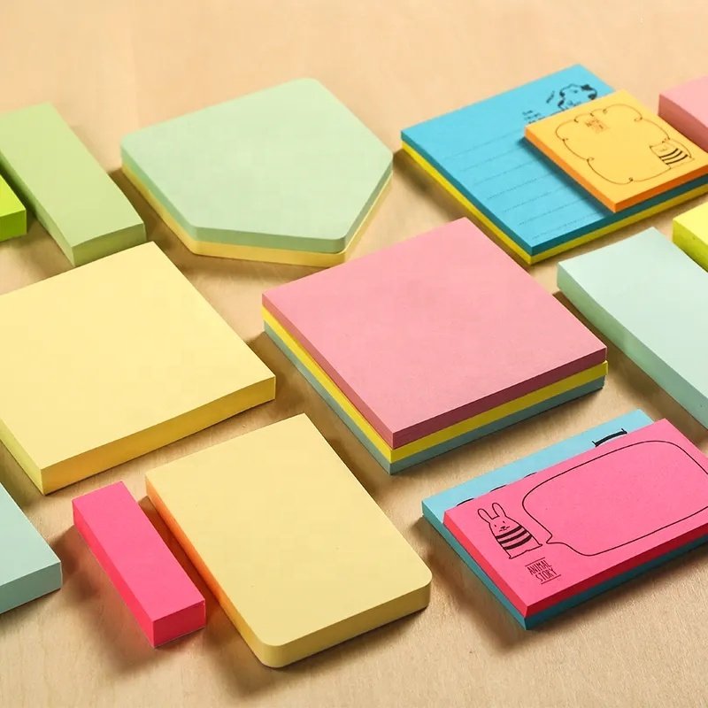 Korean Vintage-Style Stationery Creative Cute Candy Colorful Sticky Note Pad Self-Adhesive Magnetic Memo Pad Made of Paper