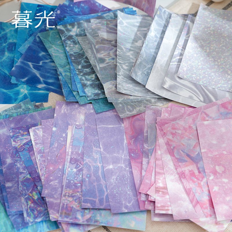 Gorgeous Flowing Starriver Water Ripple Material Paper Sticky Note Waterproof Pet Decorative Message Refrigerator Sticker Custom