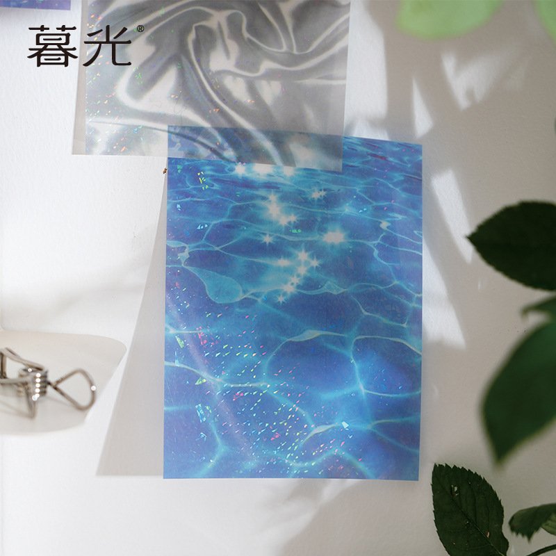 Gorgeous Flowing Starriver Water Ripple Material Paper Sticky Note Waterproof Pet Decorative Message Refrigerator Sticker Custom