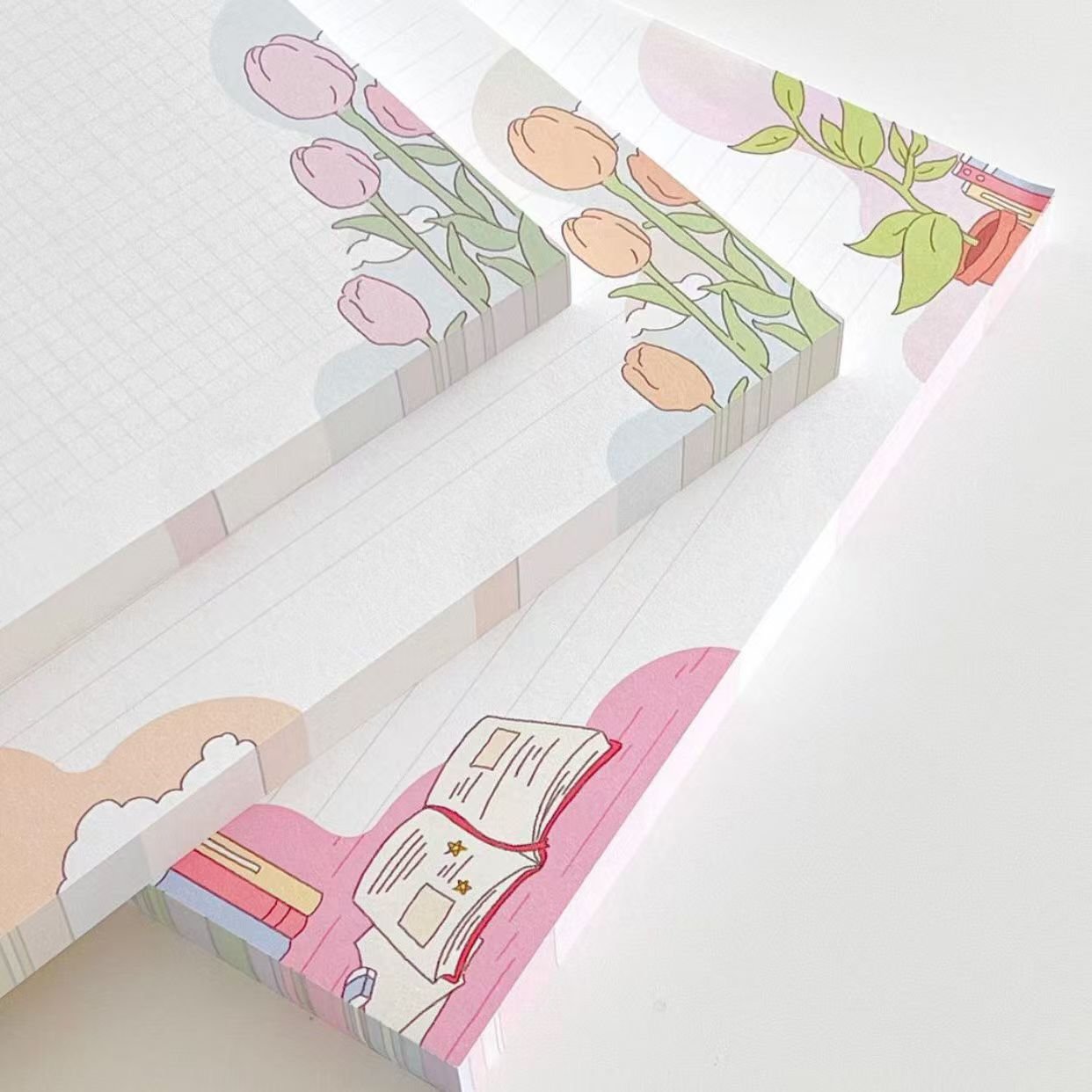 Promotional Custom Printed A6 Notepad Square Memo pads Stationery Custom Kawaii Memo Pads Tear-off Sheets A5 Note Pad Notepads