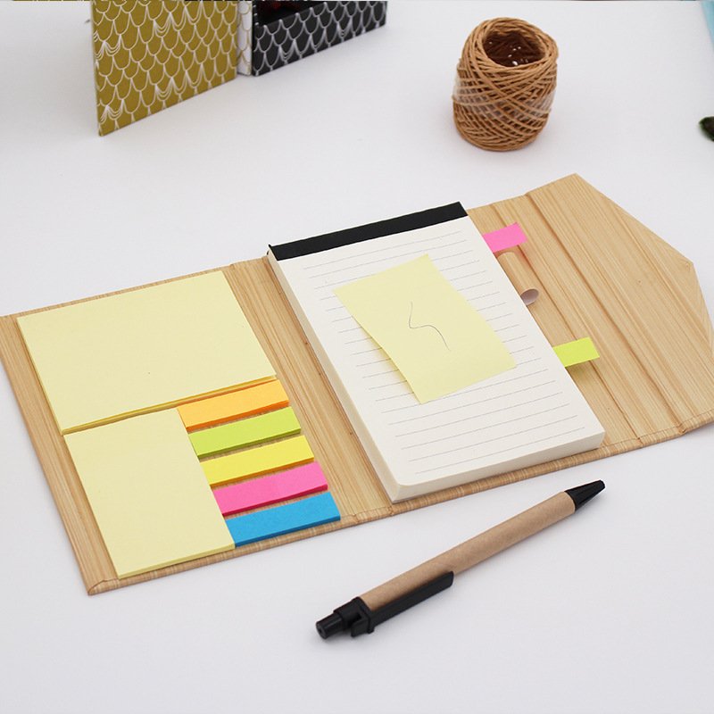 New arrival memo pad set post sticky note recycled paper Memo Pads with pen and gradient sticky note