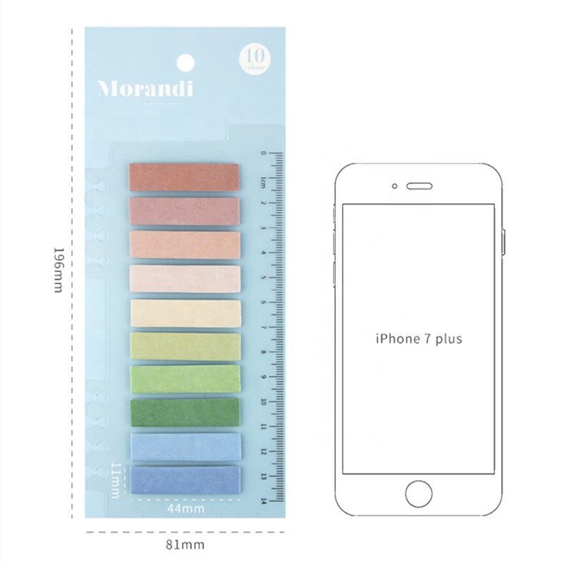 Beautiful Memo Pad Paper Markers Notes Colorful Aesthetic Series Notebook Sticky Note With Ruler