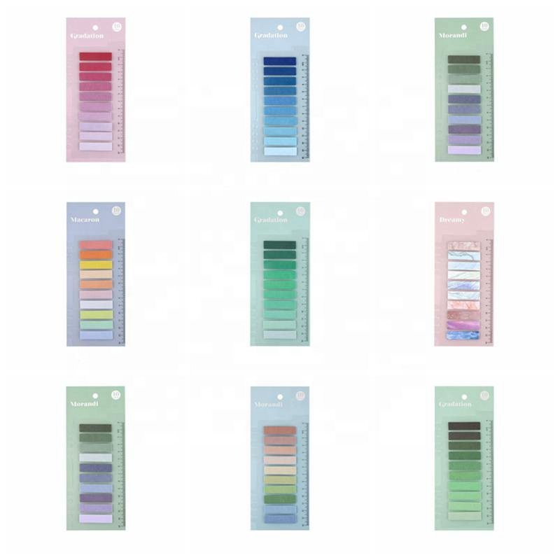 Beautiful Memo Pad Paper Markers Notes Colorful Aesthetic Series Notebook Sticky Note With Ruler