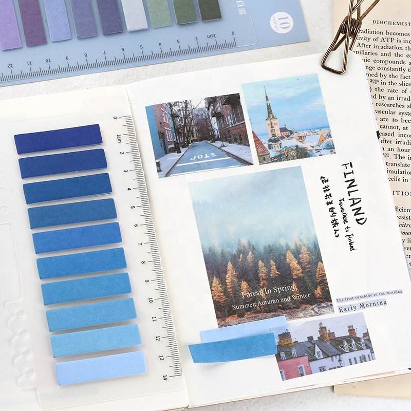 Beautiful Memo Pad Paper Markers Notes Colorful Aesthetic Series Notebook Sticky Note With Ruler