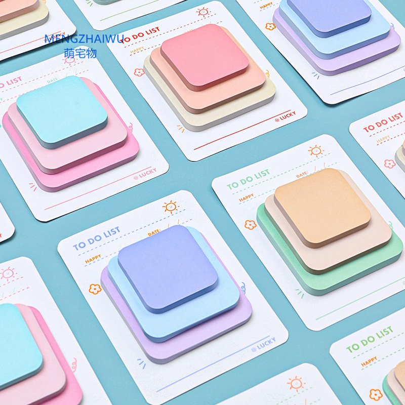 School supplies wholesale products stationery paper Gradient fancy sticky notes cube office 3d promotional memo pad
