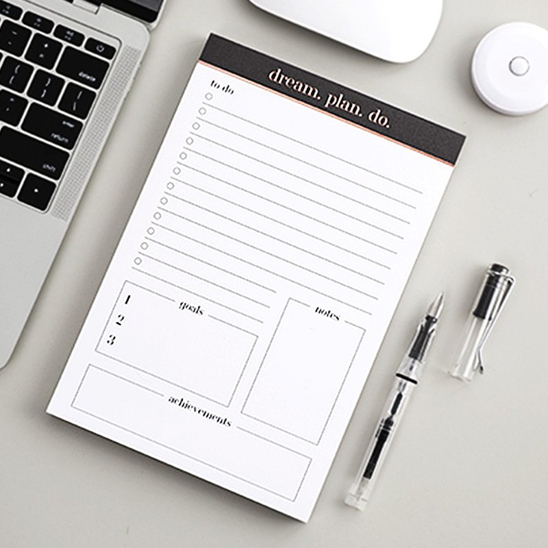 Fresh daily punch planner memo pad study planning time management tear-off portable notebook 80 pieces