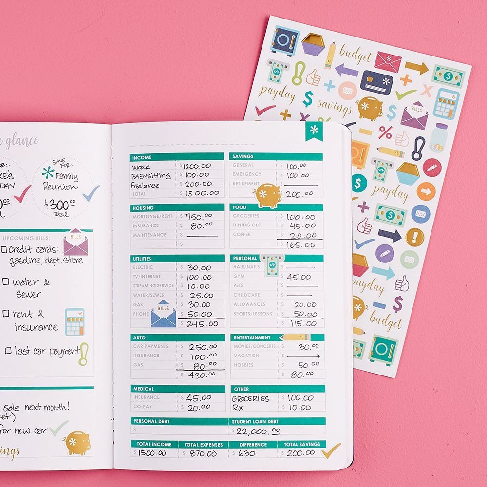 Customisable budget ledger expense tracker account saving rainy day fund Planner Memo Pad High Quality Design No MOQ