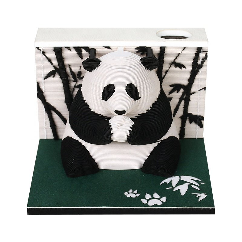 Creative Decoration Paper Carving Products Birthday Gift Giant Panda Three Dimensional Pad 3D Sticky Notes