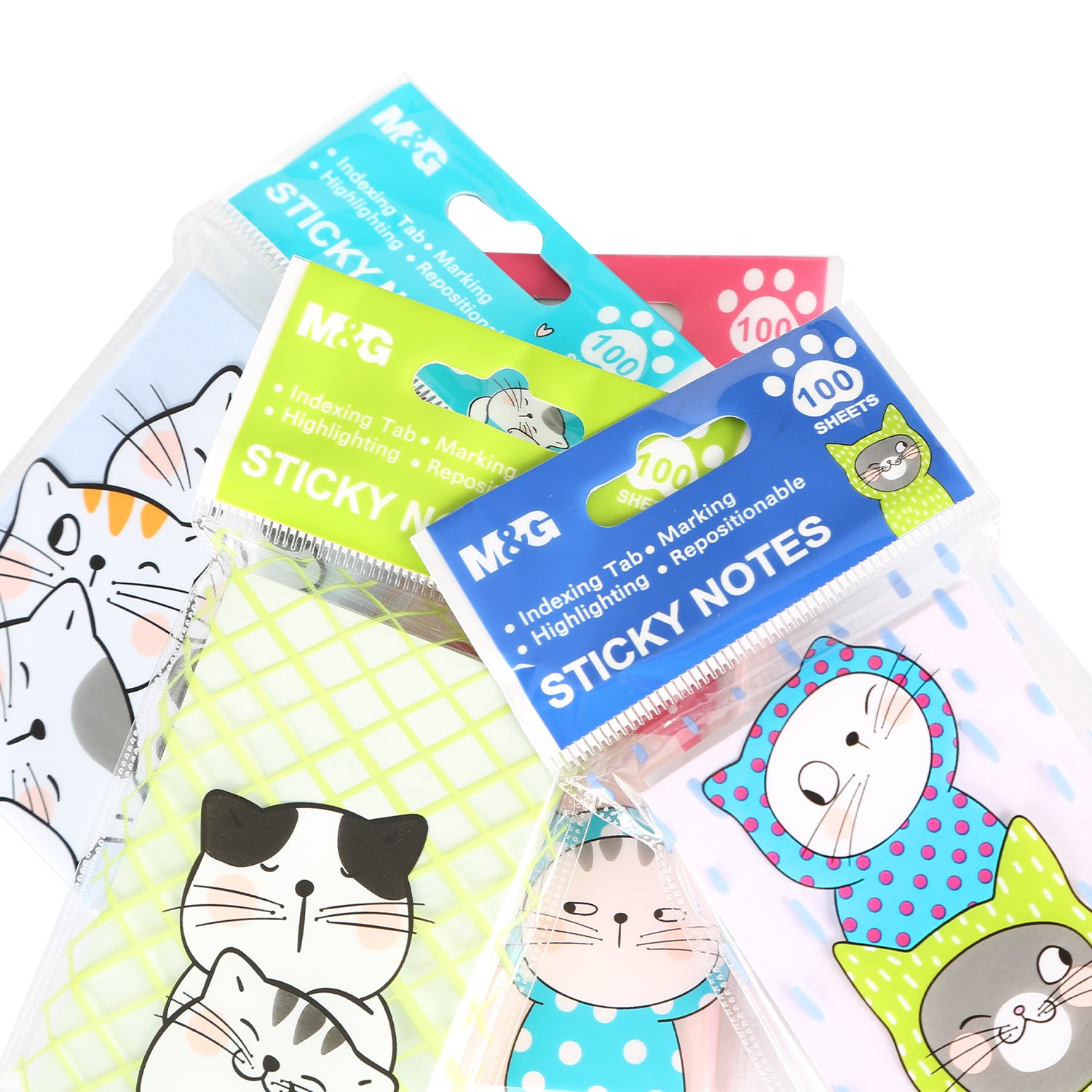 M & G Cute Sticky Notes 3 * 2 Four Colors Kawaii Sticky Notes 100 Sheets 76 X 51 mm Children Stationery Supplies Sticky Note Pad