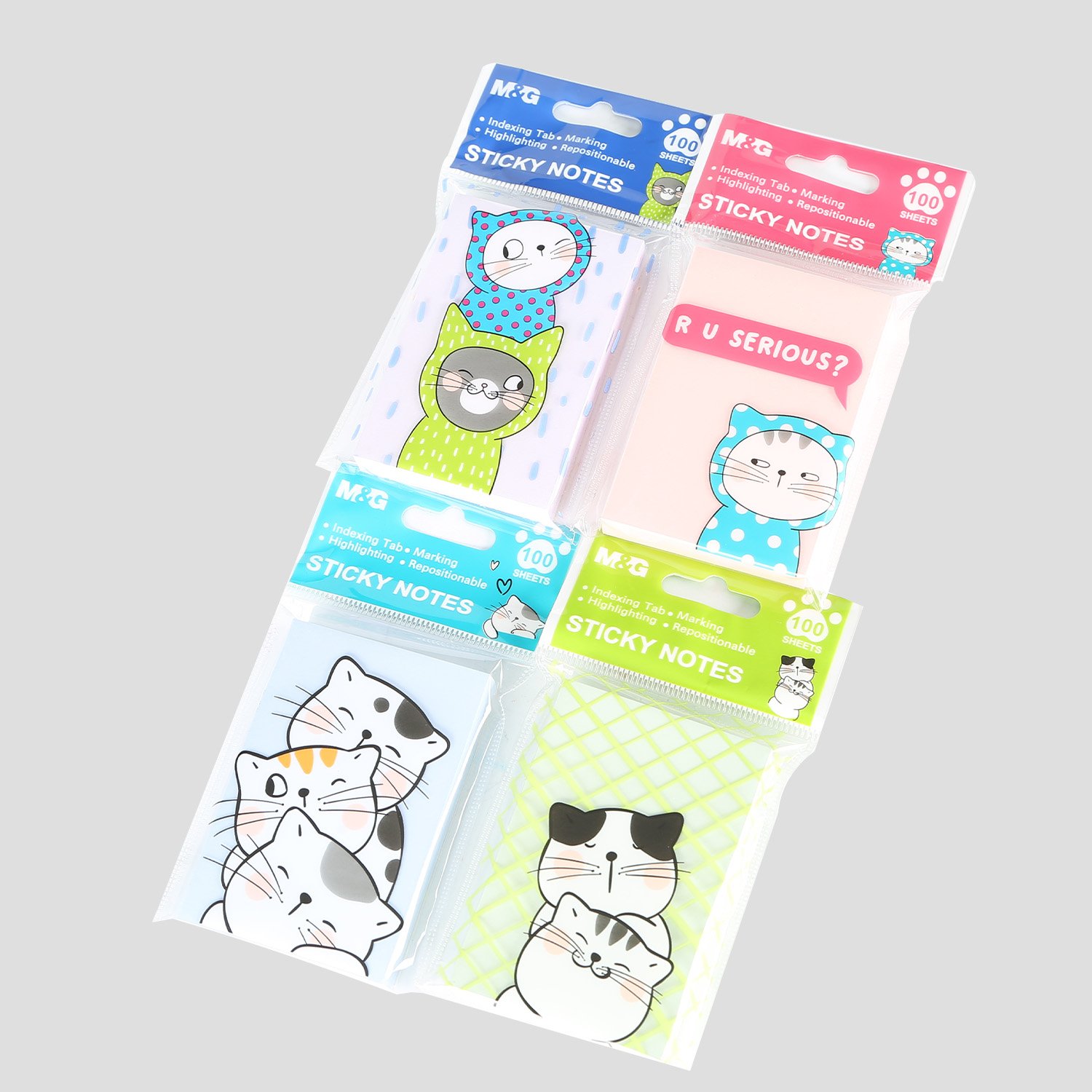 M & G Cute Sticky Notes 3 * 2 Four Colors Kawaii Sticky Notes 100 Sheets 76 X 51 mm Children Stationery Supplies Sticky Note Pad
