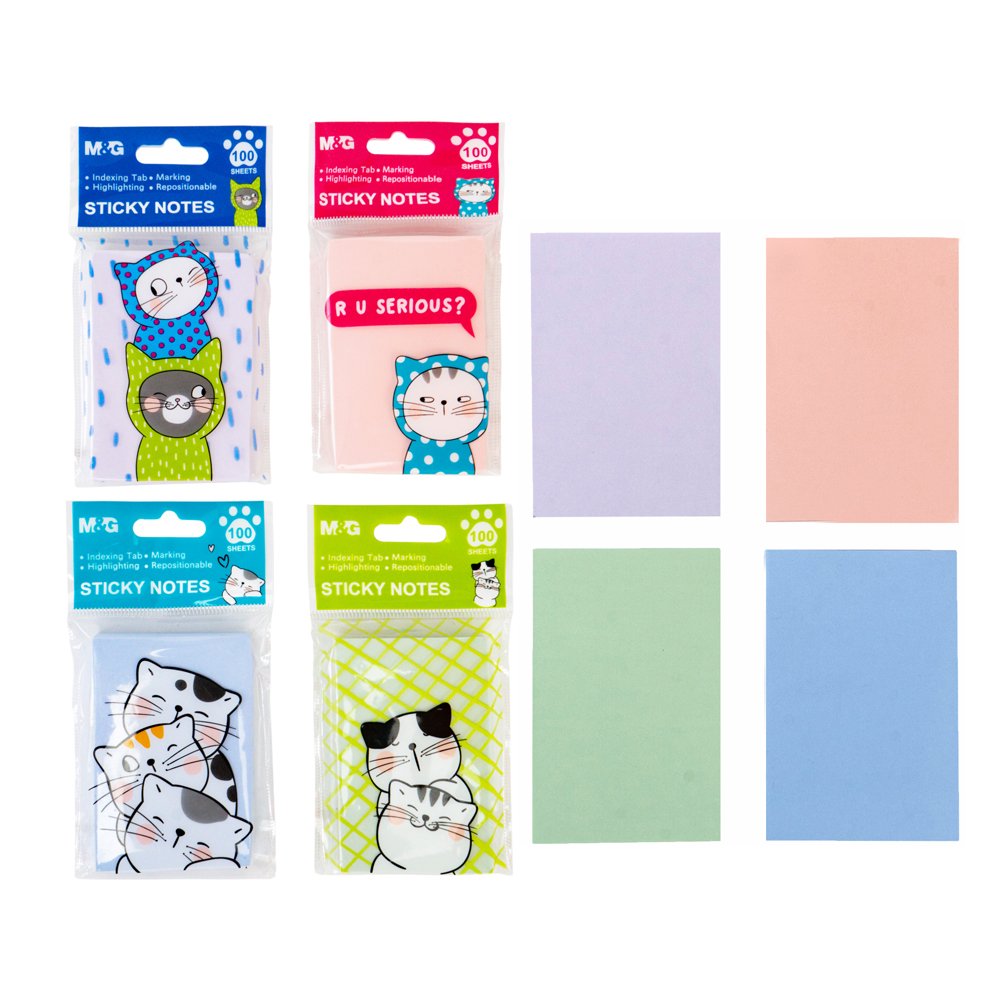 M & G Cute Sticky Notes 3 * 2 Four Colors Kawaii Sticky Notes 100 Sheets 76 X 51 mm Children Stationery Supplies Sticky Note Pad