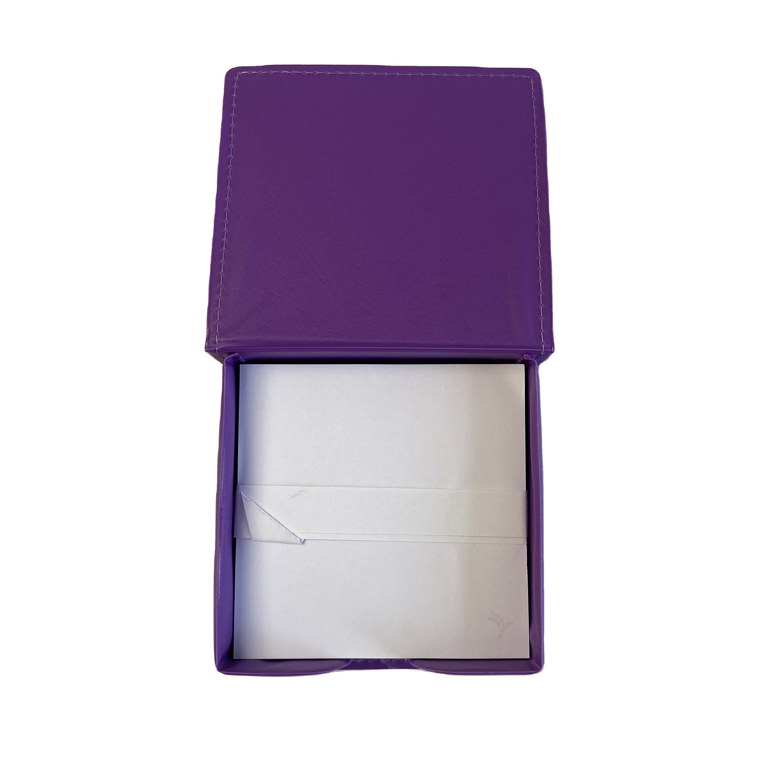 Hot sale custom paper brick non-sticky notes in colored PU box with cover