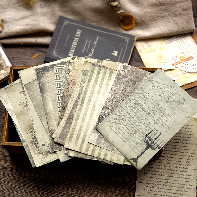 100 Pieces/Pack Material Hardcover Soft Cover Notebook Years of Poetry Series Double-Sided Vintage Journal Writing Notes 6Models