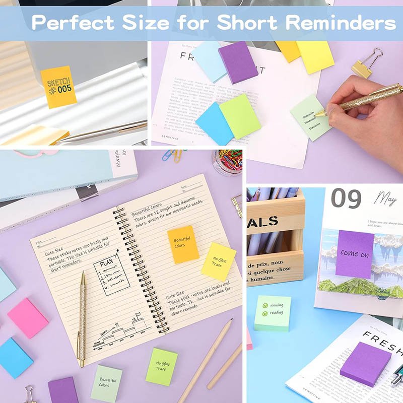 Cheap custom strong adhesive bookmark small mini block pocket diary writing stationery items sheets of sticky notes for books