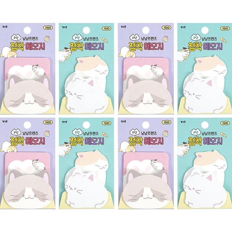 Korea Adhesive Pad Sticky Note Pad Kawaii Sticky Notepad Memo Pads Stationary Custom Kawaii Printed Sticky Note Sets